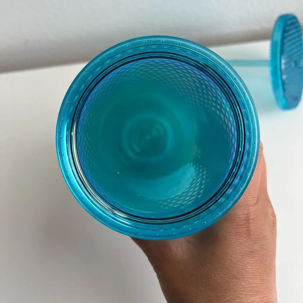 NWT Starbucks Glacier Blue Ombré Gradient Studded Tumbler 24oz